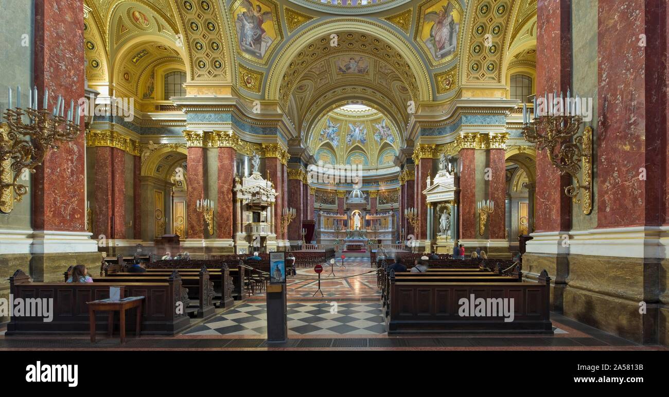 St. Stephans Basilica, Szent Istvan-bazilika, interior view, Budapest, Hungary Stock Photo