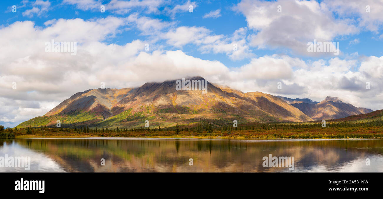 Scenic landscape with Clearwater Mountains and lake, Alaska, USA Stock Photo