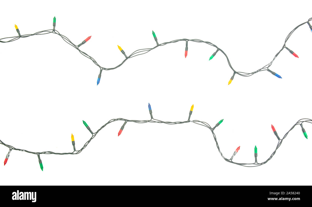 String of Christmas lights isolated on white background With clipping