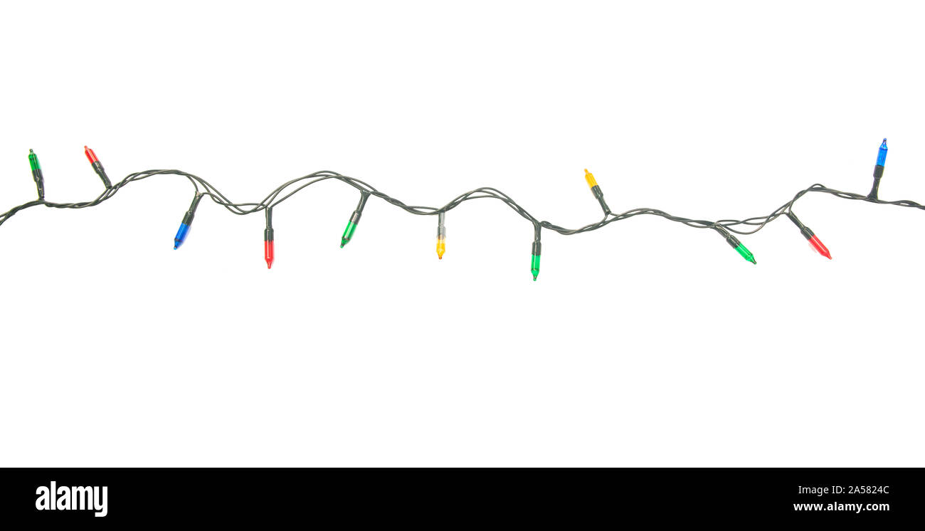 String of Christmas lights isolated on white background With clipping