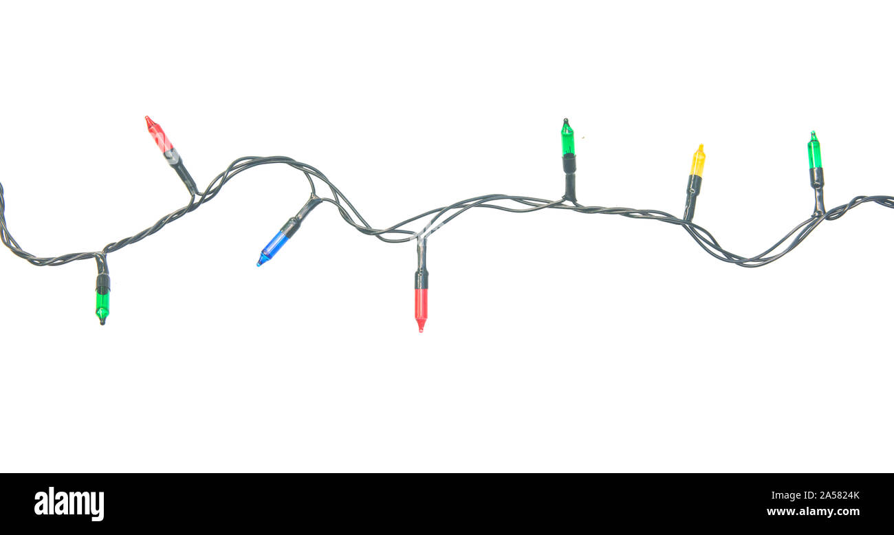 String of Christmas lights isolated on white background With clipping