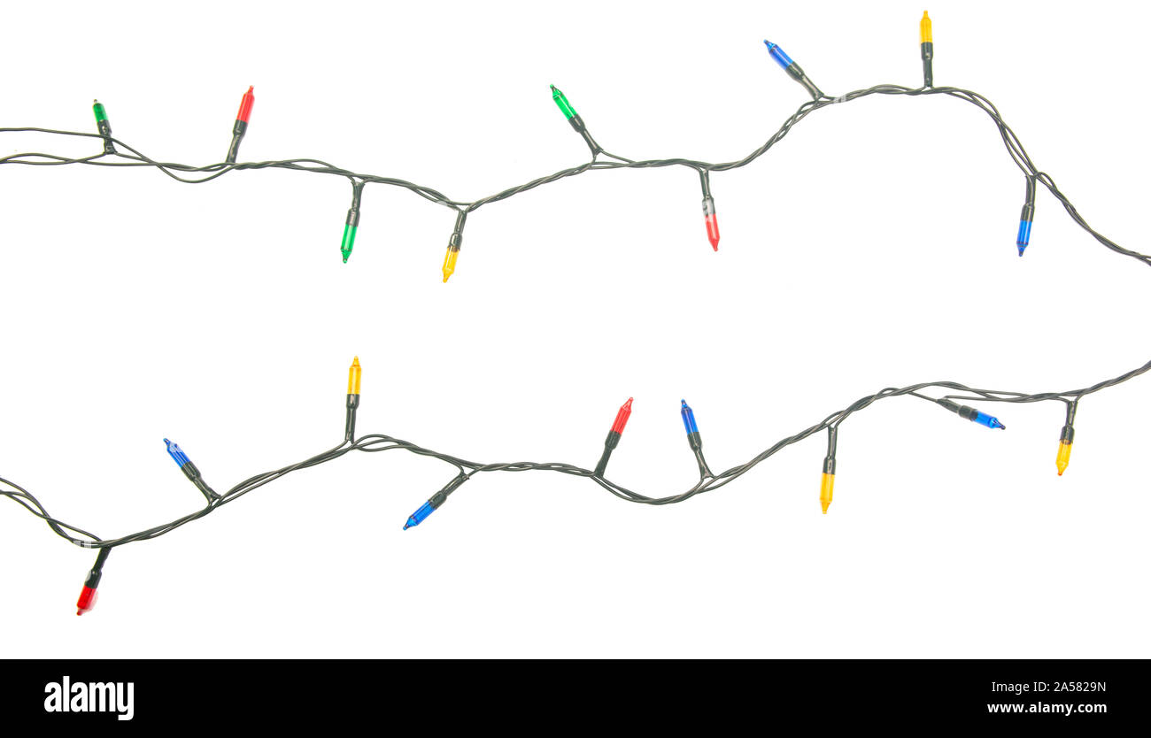 String of Christmas lights isolated on white background With clipping