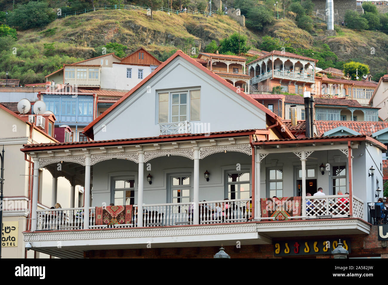 Traditional houses. Old town of Tbilisi, Georgia. Caucasus Stock Photo