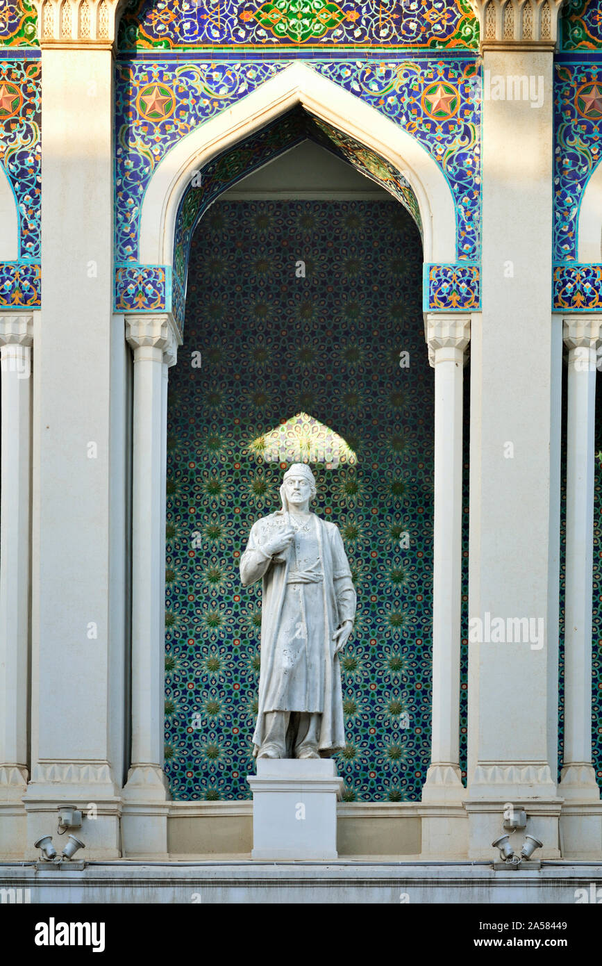 Nizami Ganjavi (1141–1209) was a 12th-century Persian Muslim poet. He is considered the greatest romantic epic poet in Persian literature. He was born Stock Photo