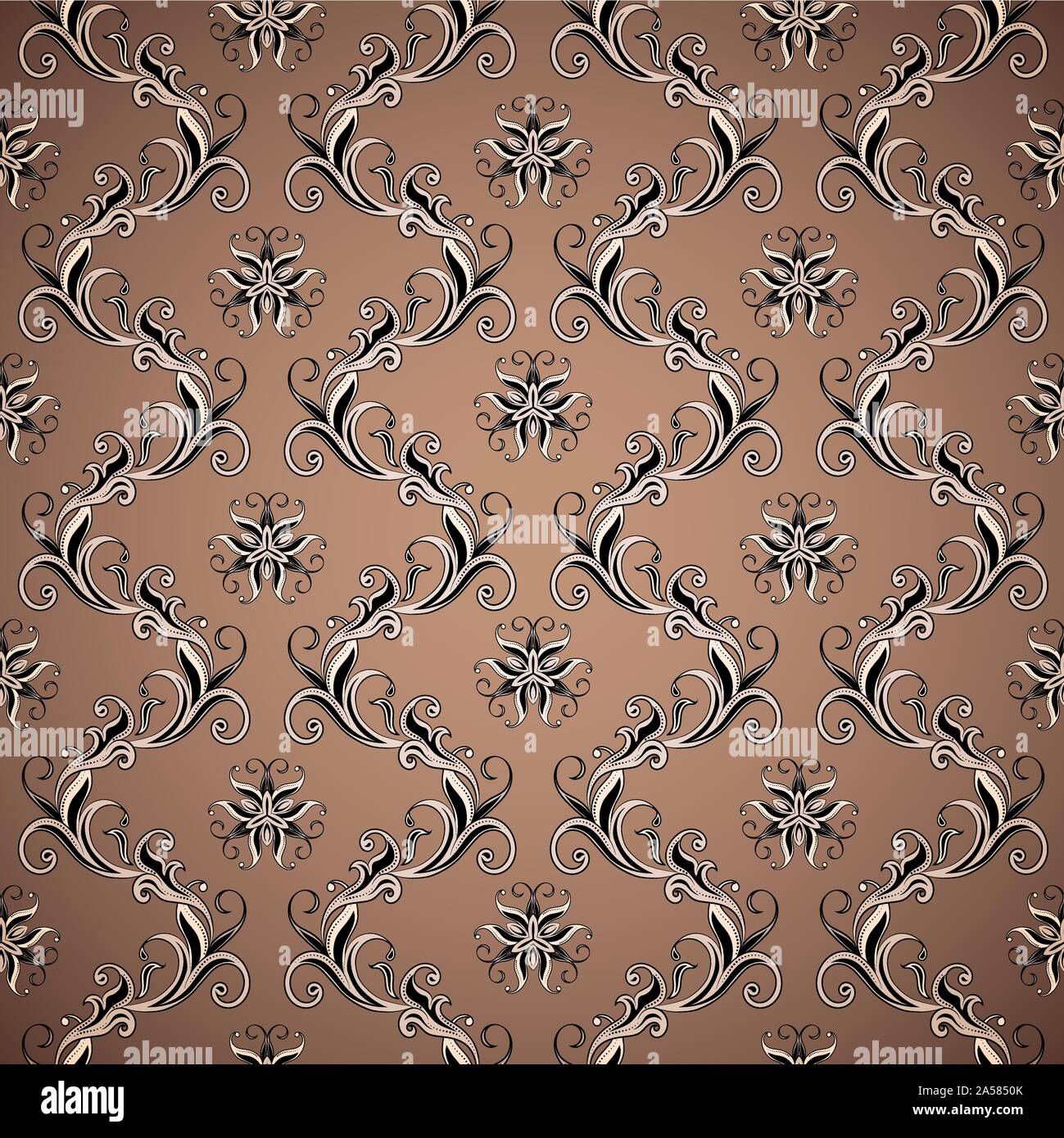 Wallpaper seamless brown pattern. Dark background Stock Vector Image