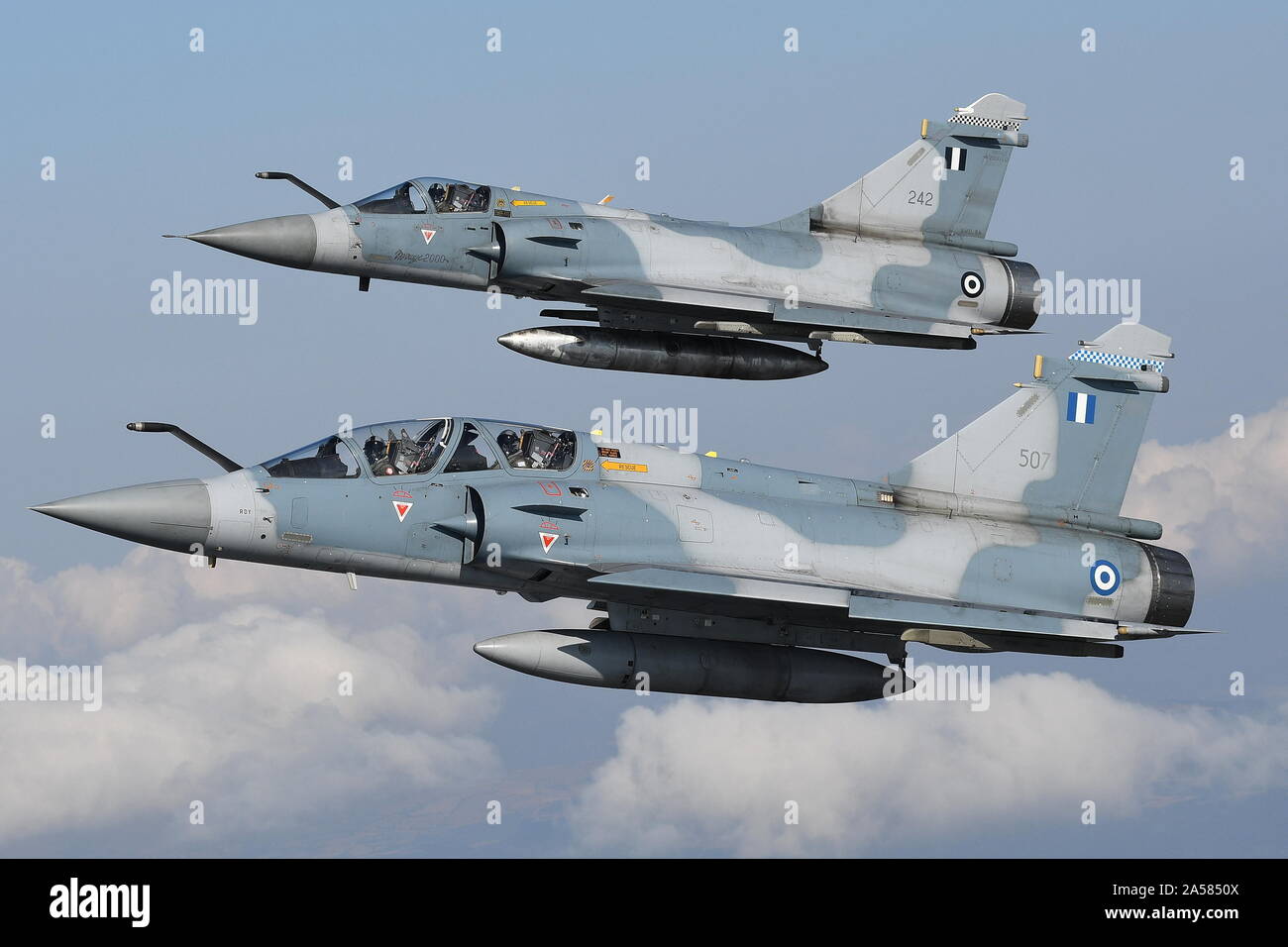 GREEK AIR FORCE MIRAGE 2000 AIRCRAFT OF 114 WING. Stock Photo