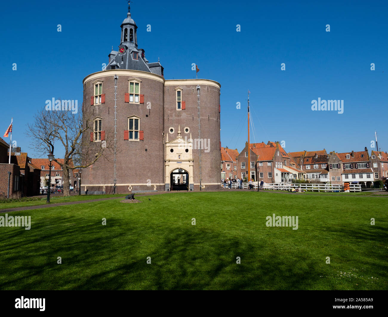 Old building of former city gate, Enkhuizen, IJsselmeer, North Holland, Netherlands Stock Photo