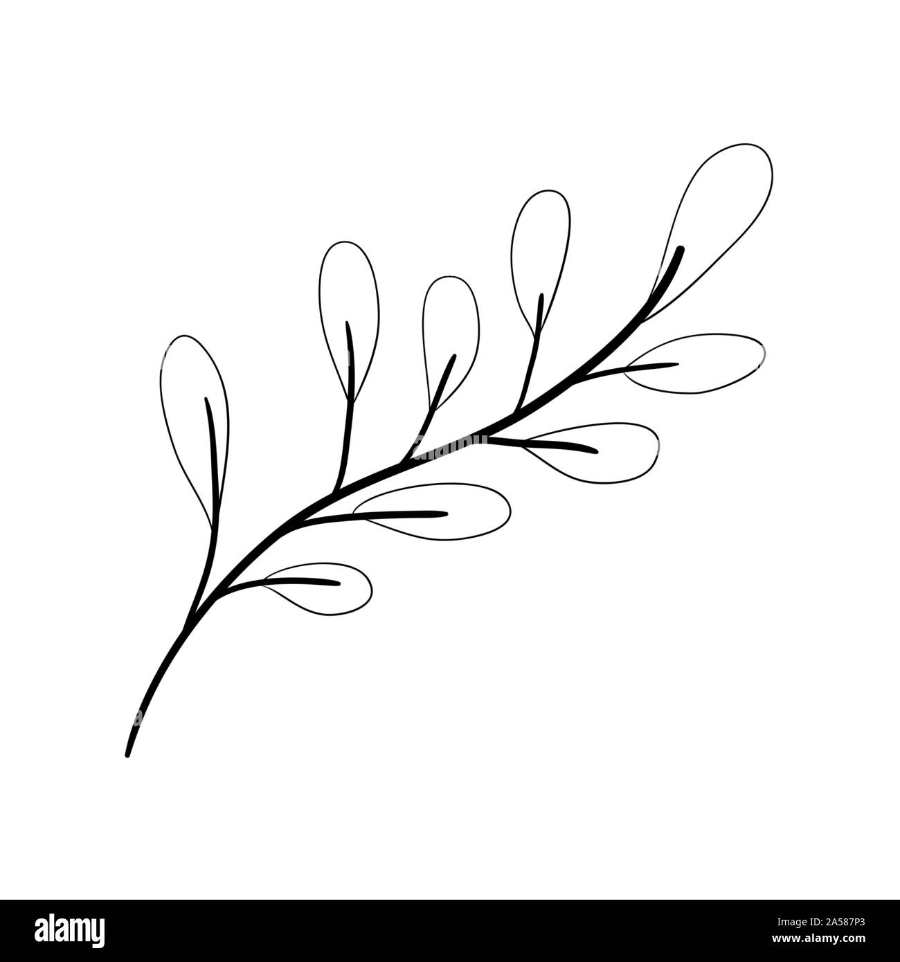 branch with leafs decorative icon Stock Vector Image & Art - Alamy