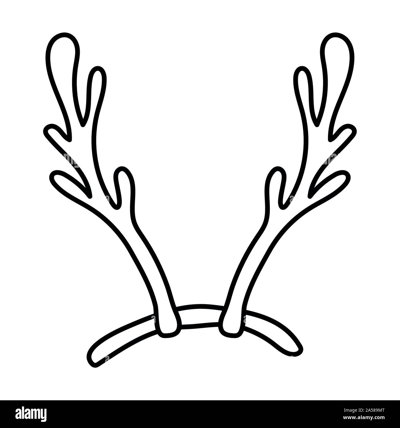 Deer Horn Headband Black and White Stock Photos & Images - Alamy