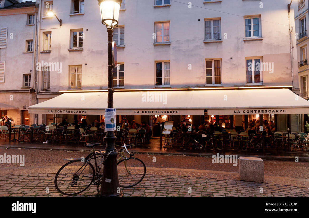 Falstaff is famous traditional French caf located on Bastille square in Paris, France. Stock Photo