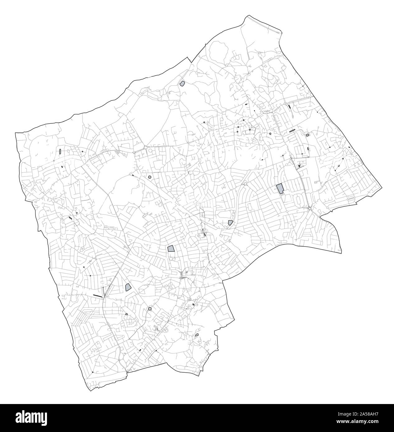 Satellite view of the London boroughs, map and streets of Harrow borough.  England Stock Vector Image & Art - Alamy