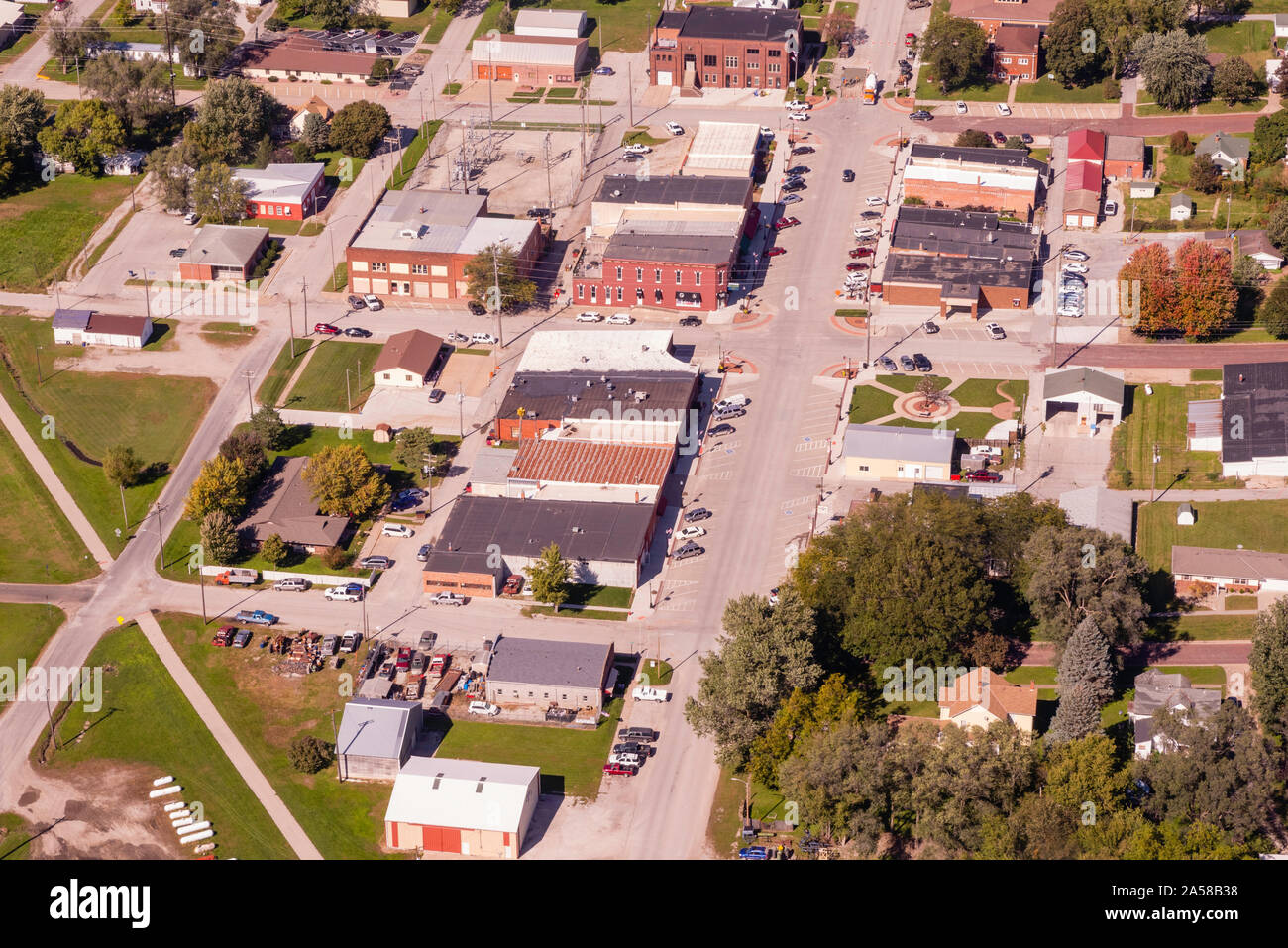 Aerial photograph of Malvern, Mills County, Iowa, USA Stock Photo Alamy
