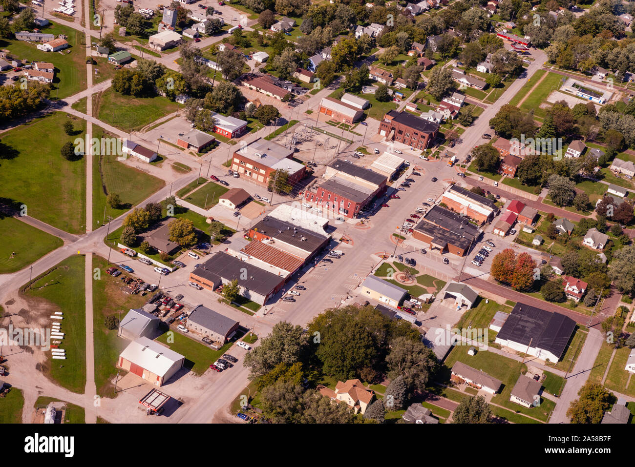Aerial photograph of Malvern, Mills County, Iowa, USA Stock Photo Alamy