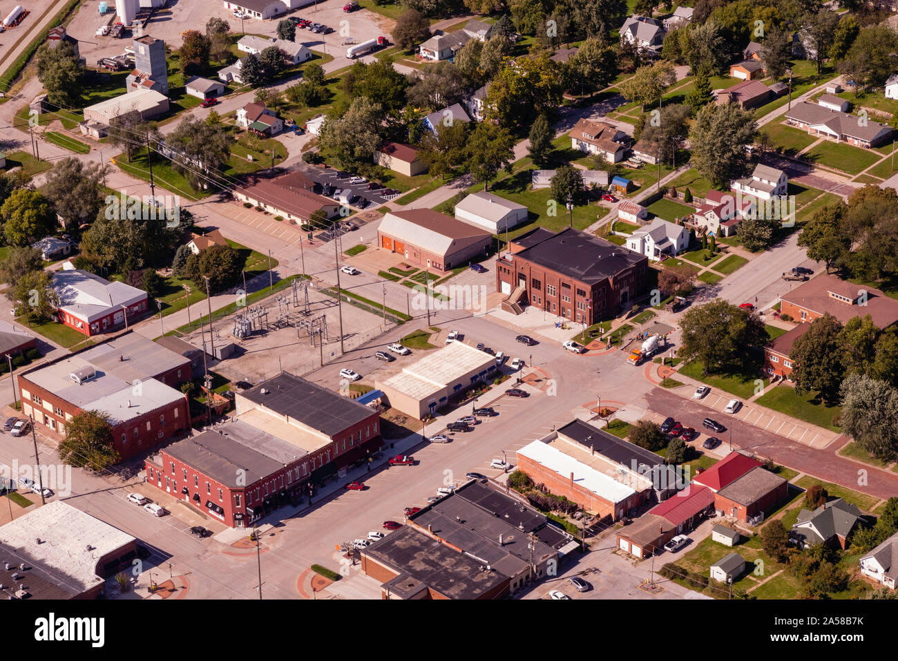Aerial photograph of Malvern, Mills County, Iowa, USA Stock Photo Alamy
