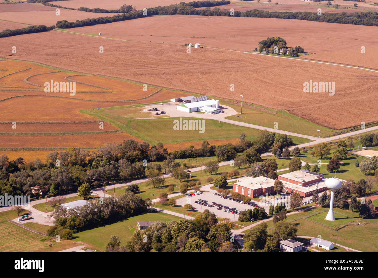 Aerial photograph of Malvern, Mills County, Iowa, USA Stock Photo Alamy