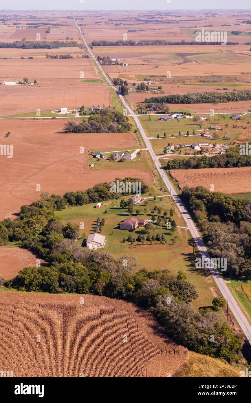 Aerial photograph of Malvern, Mills County, Iowa, USA Stock Photo Alamy