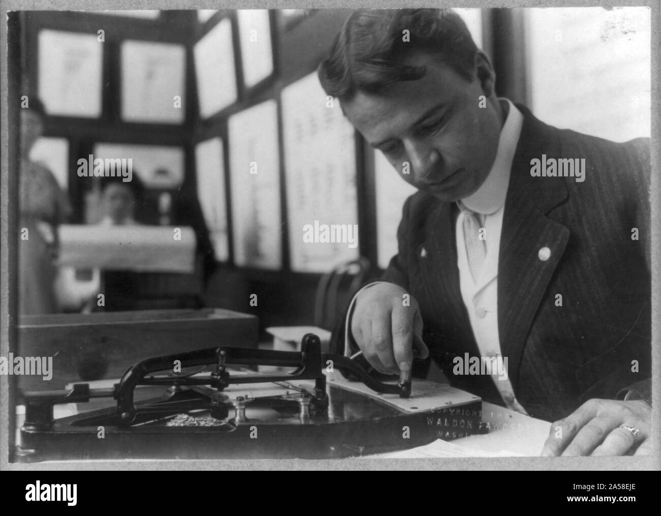 Bureau machines Black and White Stock Photos & Images - Alamy