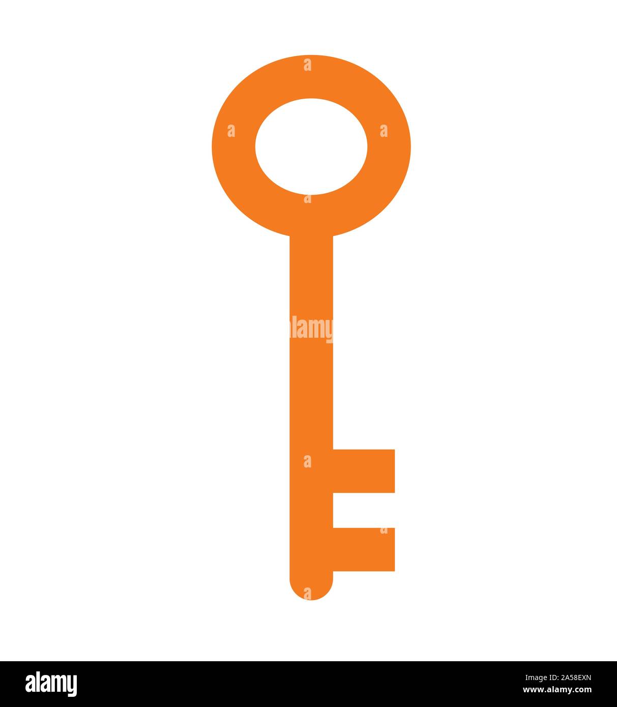 Key vector icon isolated on white flat Stock Vector