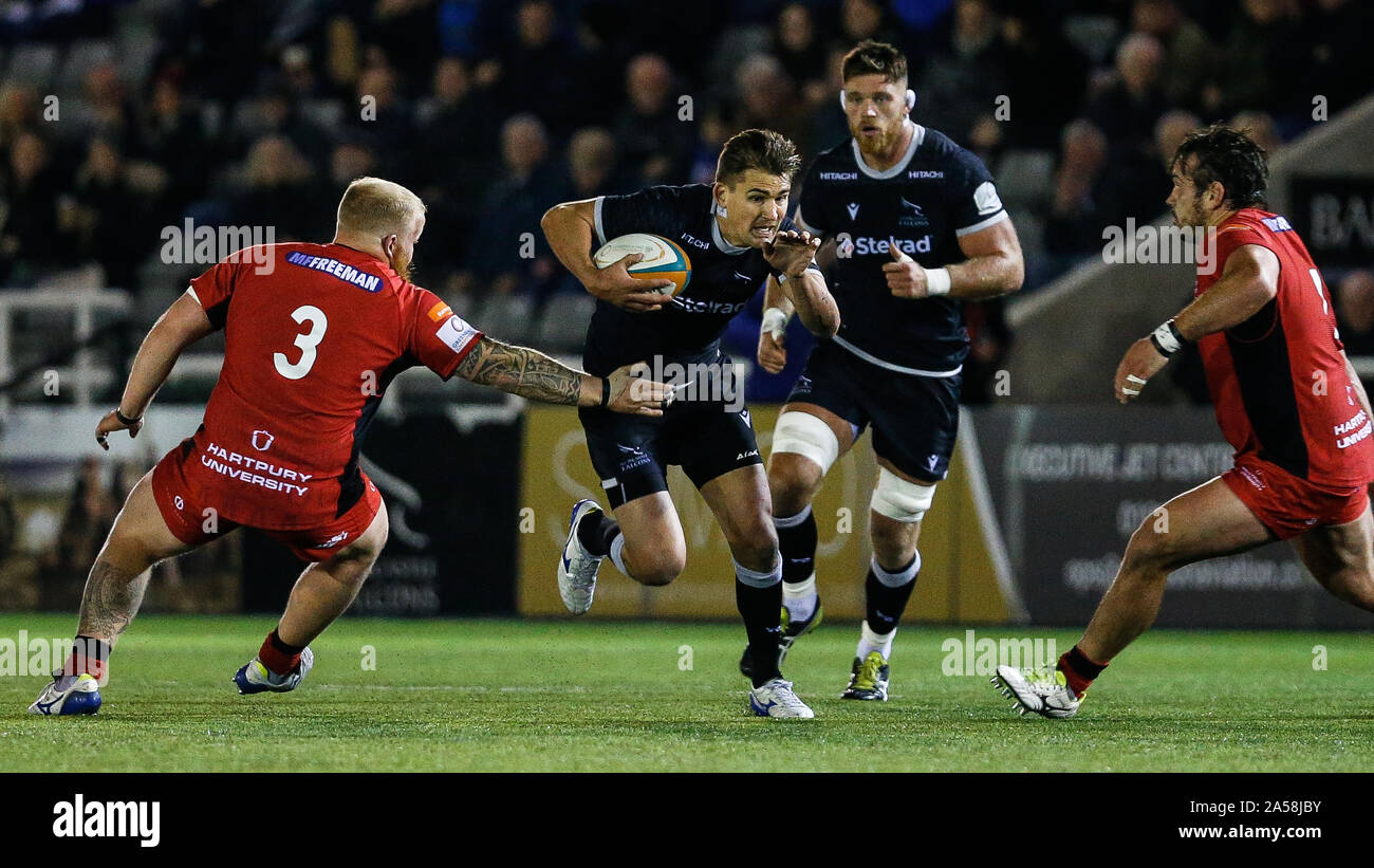 Newcastle, UK. 15th Sep, 2019. NEWCASTLE UPON TYNE, ENGLAND OCTOBER 18TH Man of the match, Toby Flood of Newcastle Falcons during the Greene King IPA Championship match between Newcastle Falcons and Hartpury College at Kingston Park, Newcastle on Friday 18th October 2019. (Credit: Chris Lishman | MI News) Editorial Use Only Credit: MI News & Sport /Alamy Live News Stock Photo