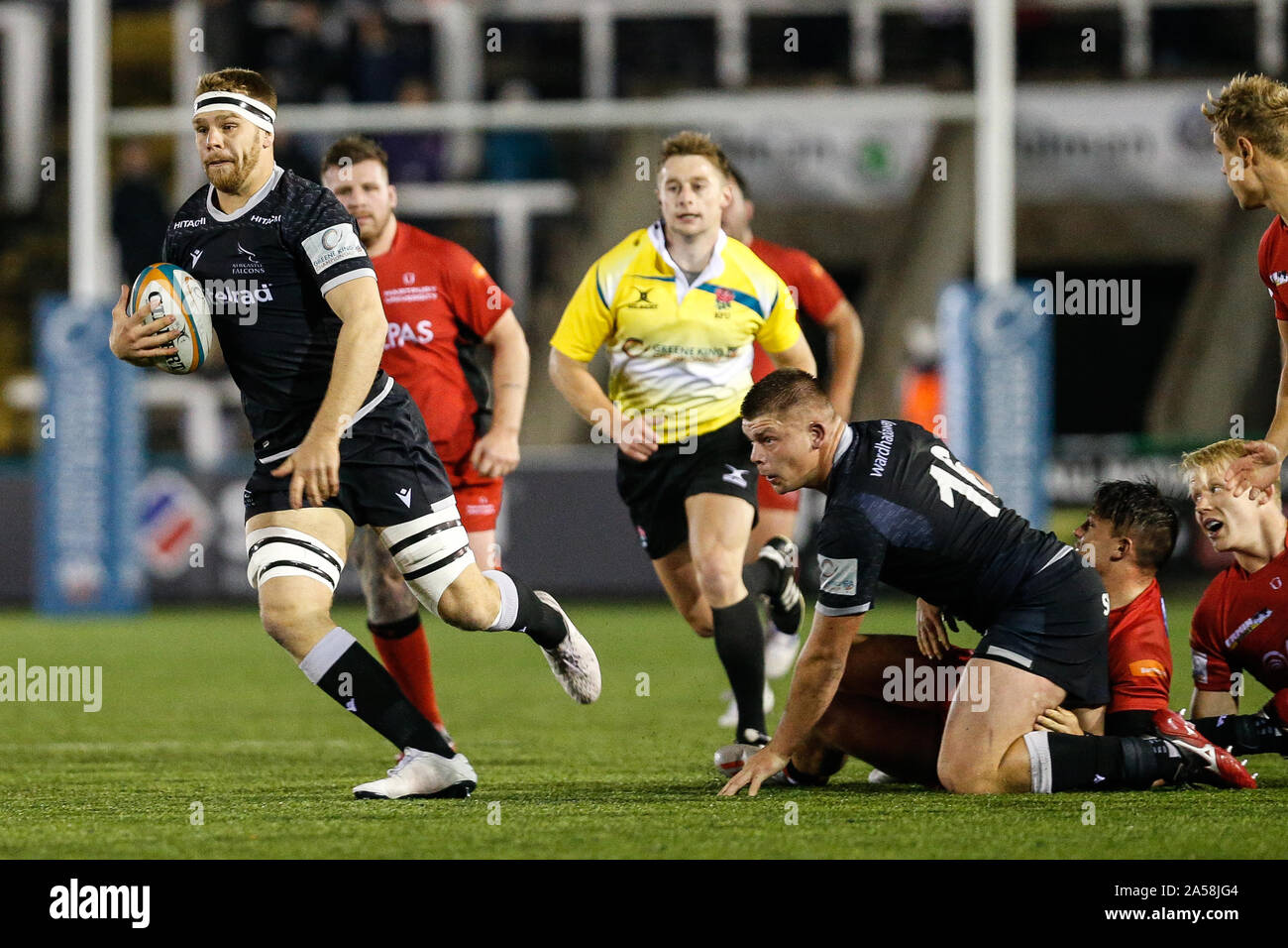Newcastle, UK. 15th Sep, 2019. NEWCASTLE UPON TYNE, ENGLAND OCTOBER 18TH Callum Chick of Newcastle Falcons during the Greene King IPA Championship match between Newcastle Falcons and Hartpury College at Kingston Park, Newcastle on Friday 18th October 2019. (Credit: Chris Lishman | MI News) Editorial Use Only Credit: MI News & Sport /Alamy Live News Stock Photo