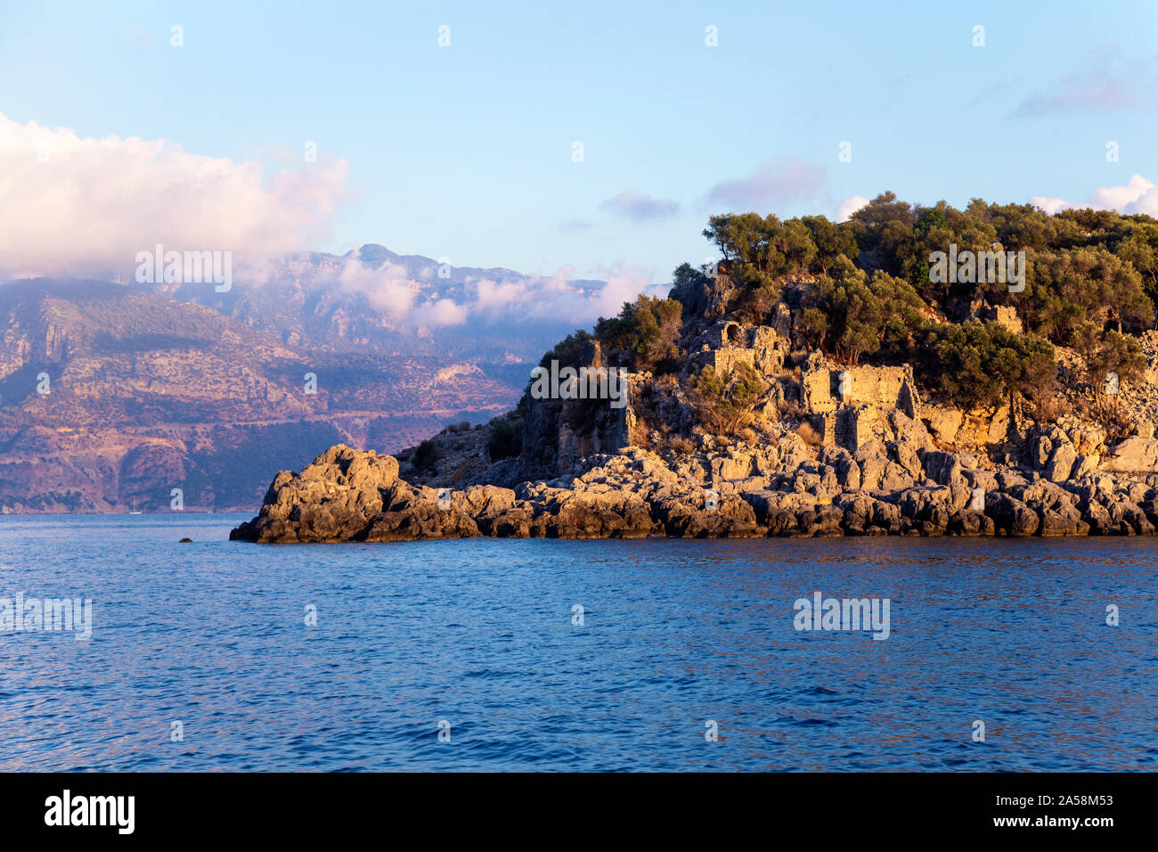 Karacaören Island, Turkish Riviera, Turkey Stock Photo