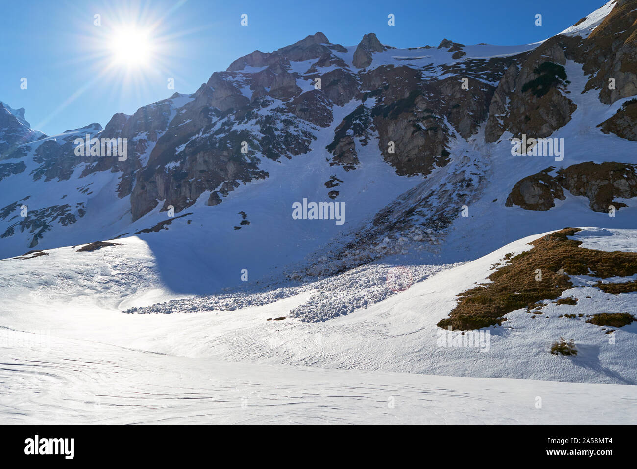 Spring landscape snowy bucegi mountains hi-res stock photography and images  - Alamy