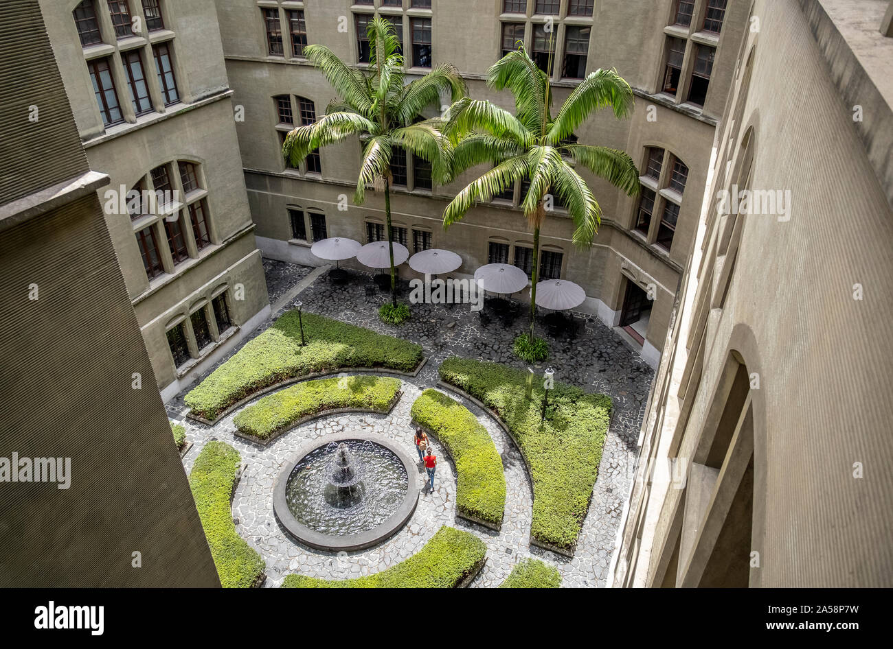 Courtyard of Palacio de la cultura, Rafael Uribe Uribe, Palace of Culture, Medellín, Colombia Stock Photo