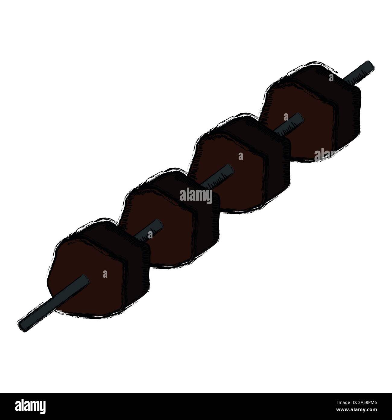 Colored sketch of a skewer - Vector illustration Stock Vector Image ...