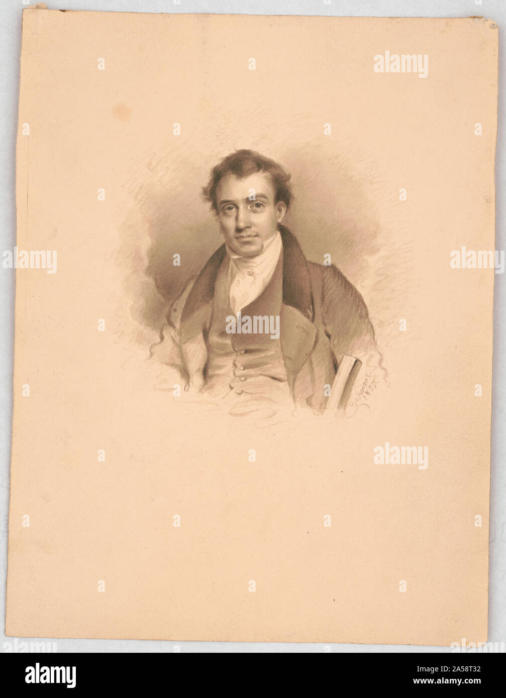 Unidentified man, half-length portrait, facing front] / Schoener 1827 Stock Photo