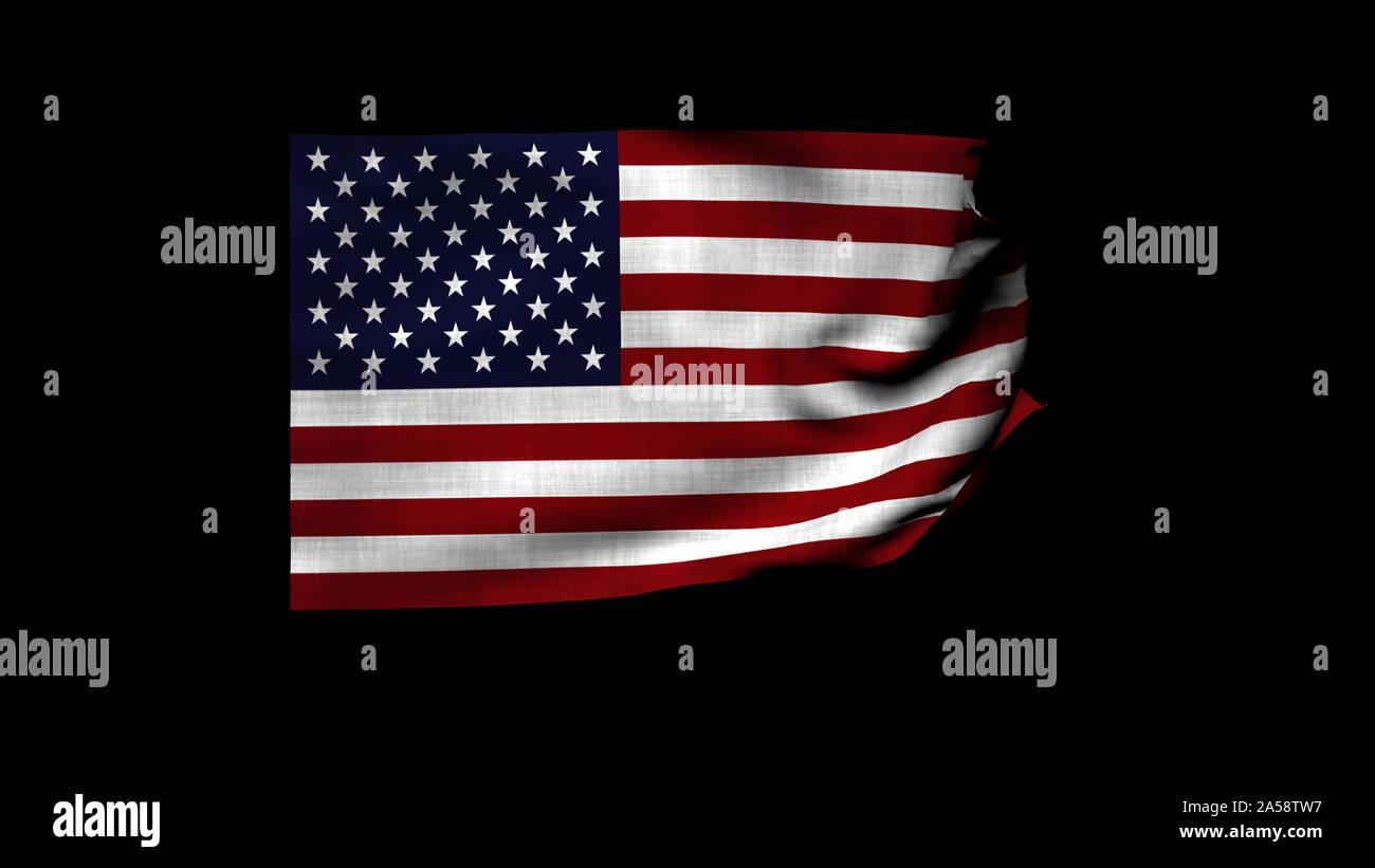 The 3d rendering of flag of the USA waving in the wind Stock Photo - Alamy