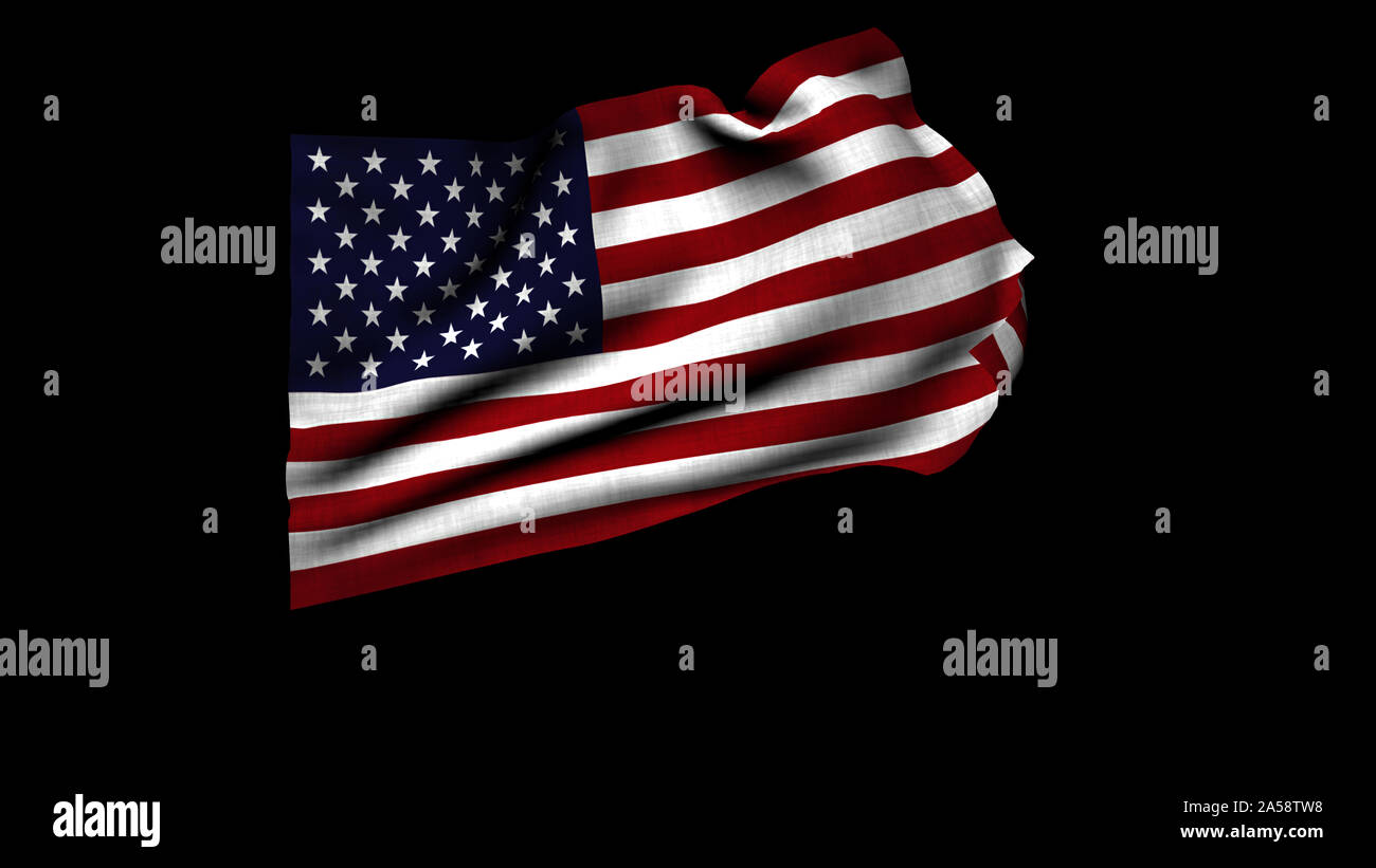 The 3d rendering of flag of the USA waving in the wind Stock Photo - Alamy