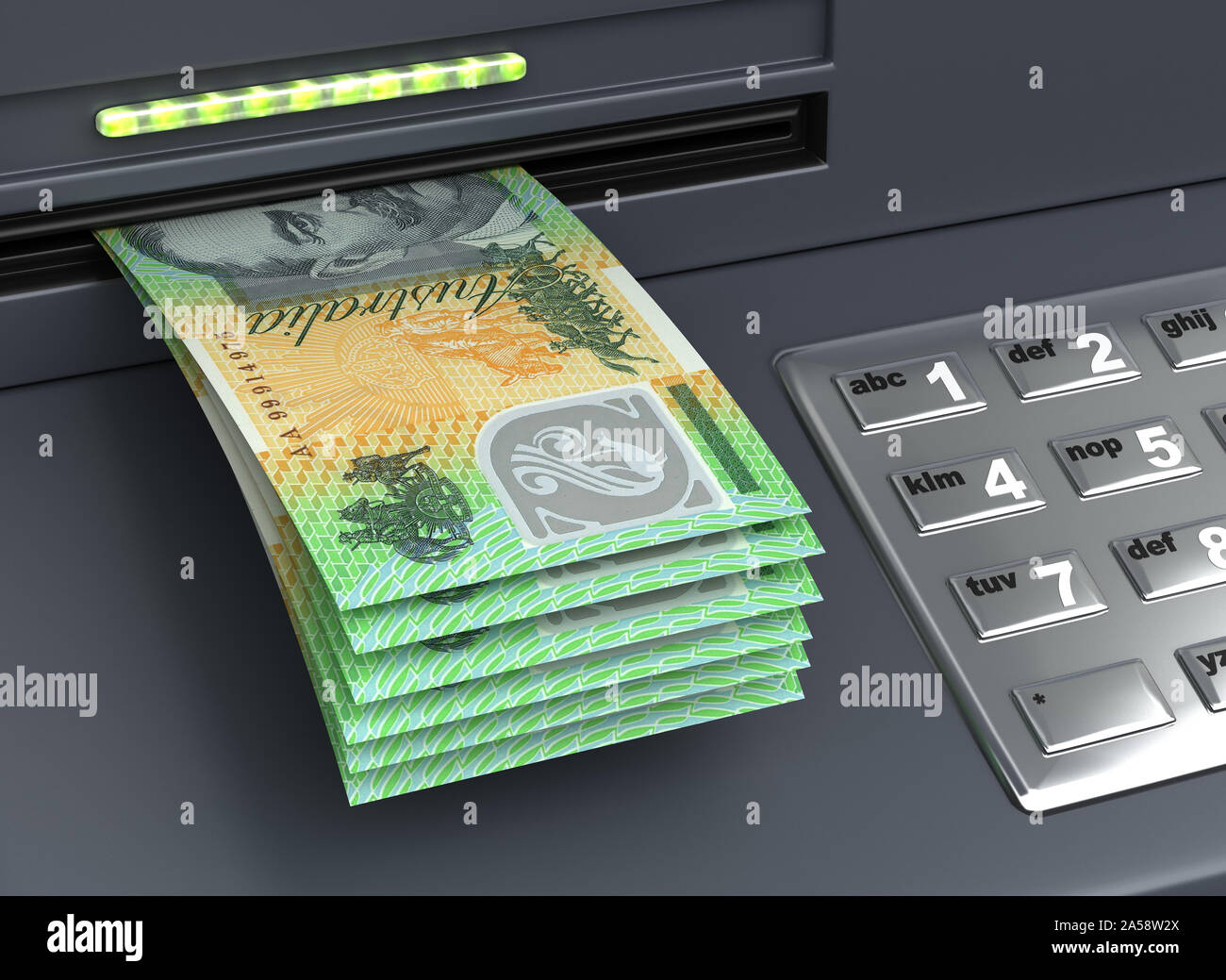 Withdrawal Australian Dollar From The ATM Stock Photo Alamy
