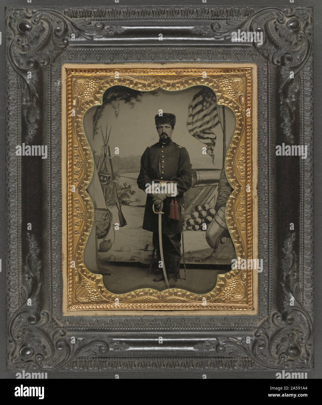 American flag at benton barracks saint louis missouri hires stock