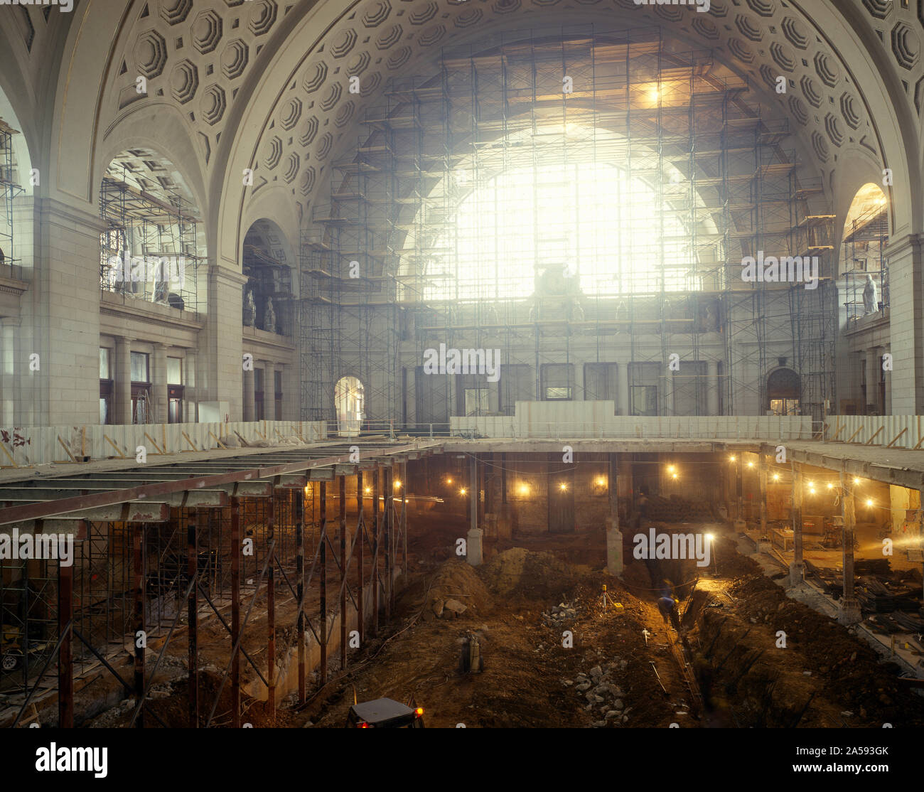 Union Station Great Hall during restoration, Washington, D.C Stock Photo