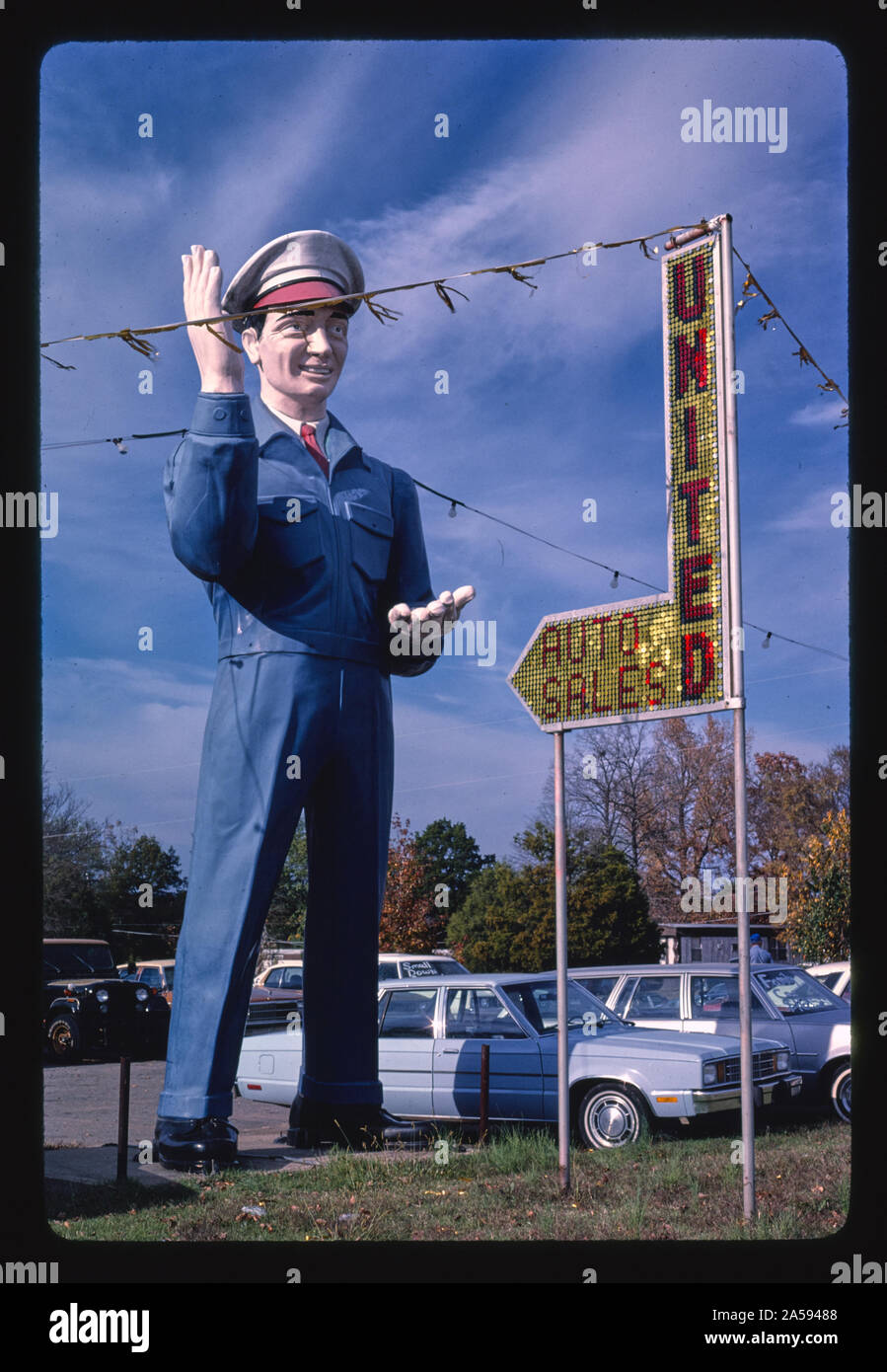 United Auto Sales statue, Route 64, Clarksville, Arkansas Stock Photo