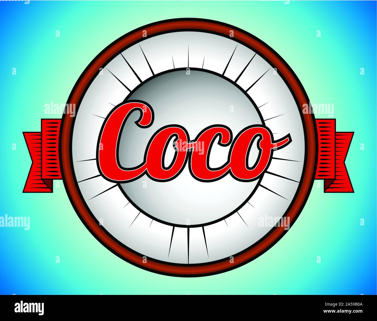 Retro coconut engraving Stock Vector Images - Alamy