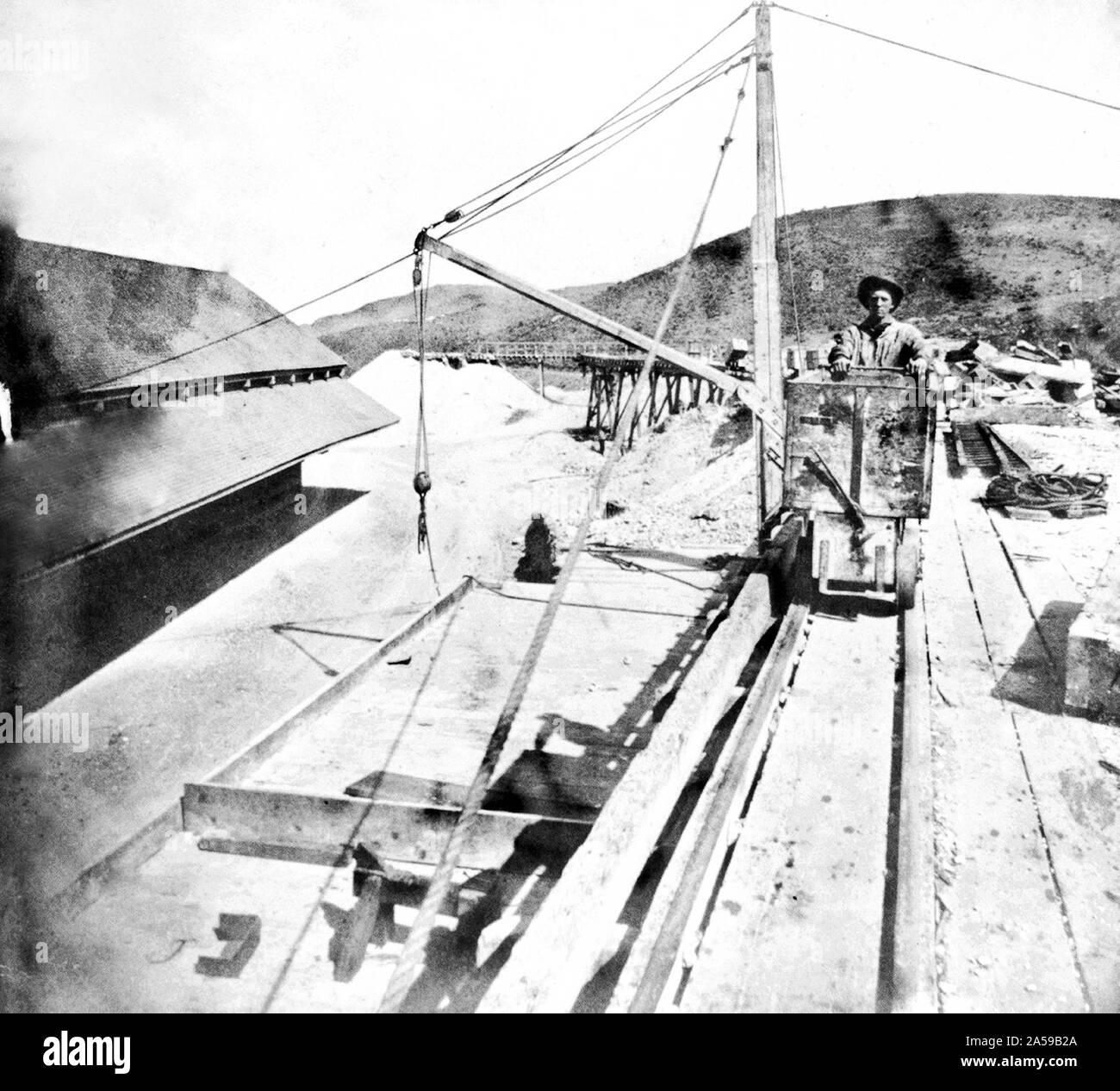 Nevada History Lower Dump of the Gould & Curry Mine, Virginia City ca