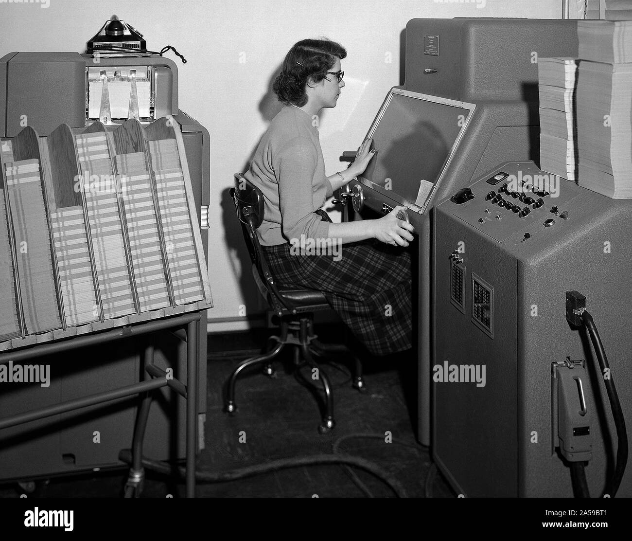 Ibm telereader computer Black and White Stock Photos & Images - Alamy