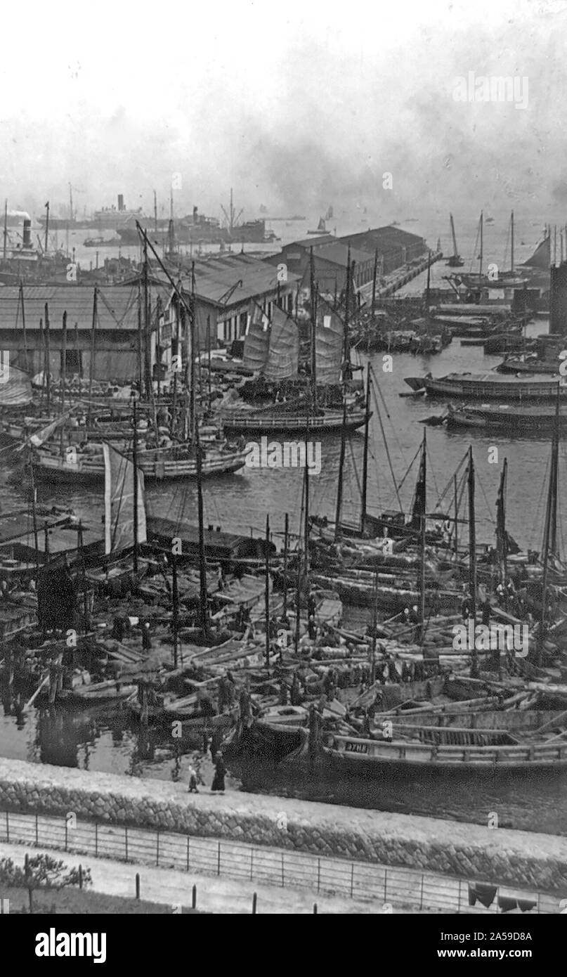Harbor, Kobe, Japan 1890-1923 Stock Photo