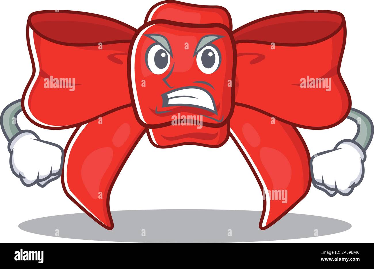 Angry red ribbon bow the mascot shape Stock Vector Image & Art - Alamy