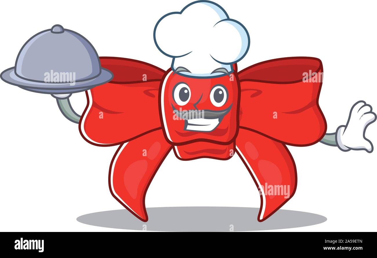 Chef with food red ribbon bow the mascot shape Stock Vector Image & Art ...