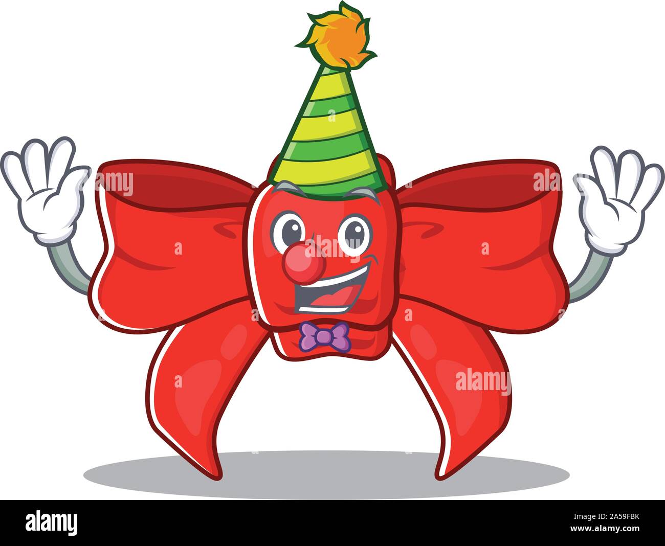 Clown red ribbon bow with the cartoon Stock Vector Image & Art - Alamy