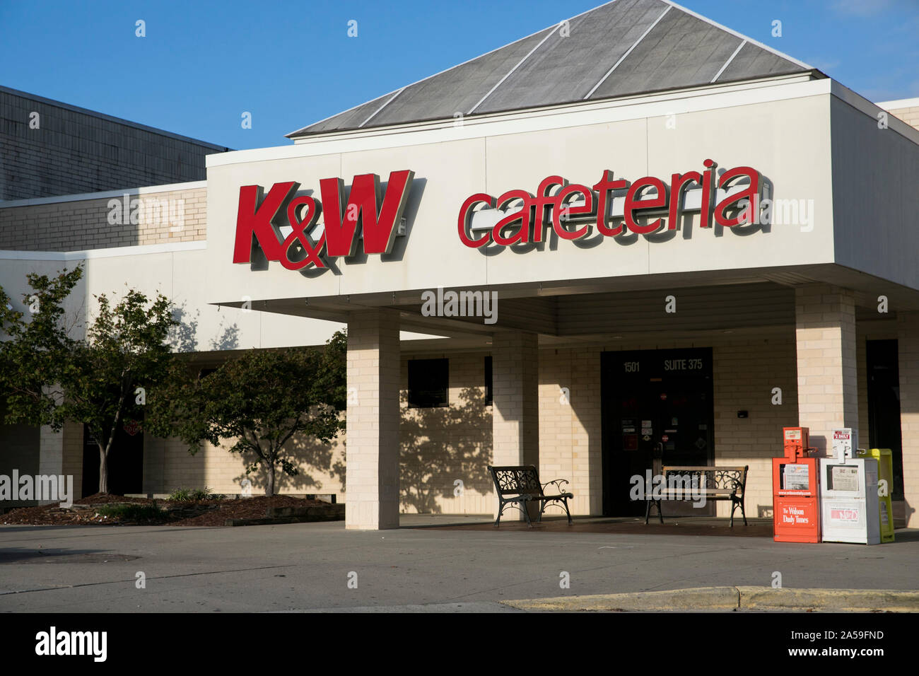 A logo sign outside of a K&W Cafeteria restaurant location in Wilson, North Carolina on September 14, 2019. Stock Photo