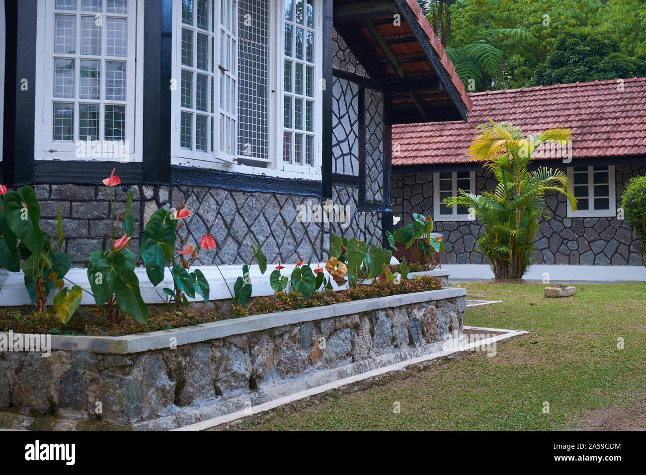A Look At An Old Original Stone Wall Cottage Bungalow In Fraser S Hill Malaysia Stock Photo Alamy