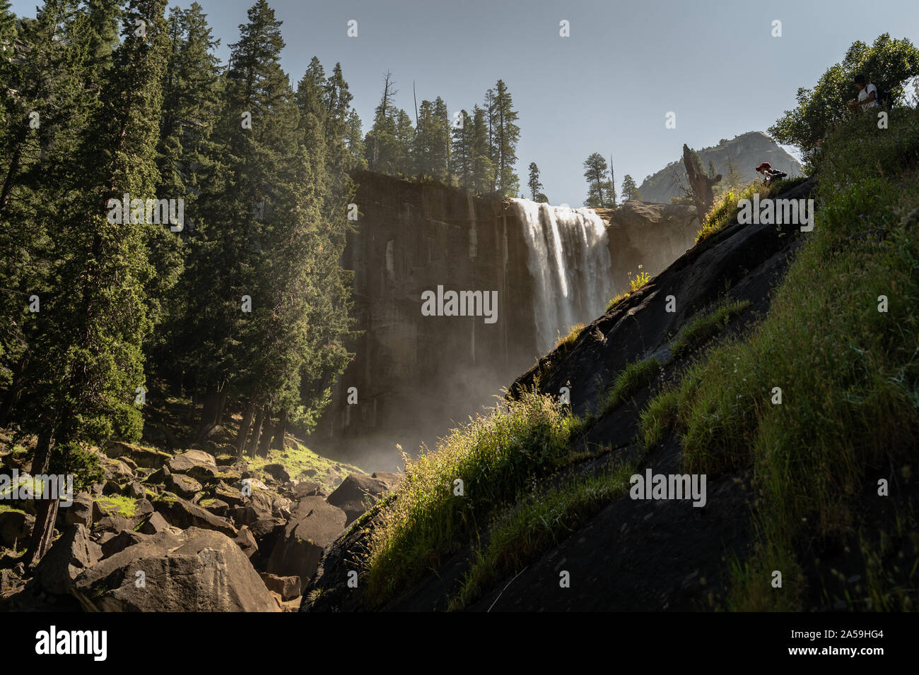 Yosemite National Park Nevada Waterfall in California Stock Photo