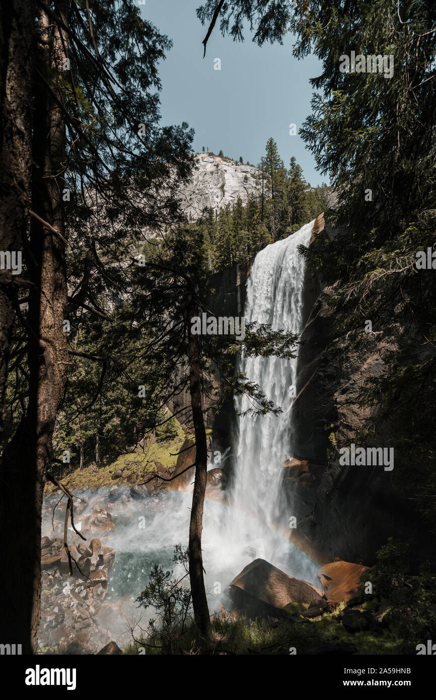 Yosemite National Park Nevada Waterfall in California Stock Photo
