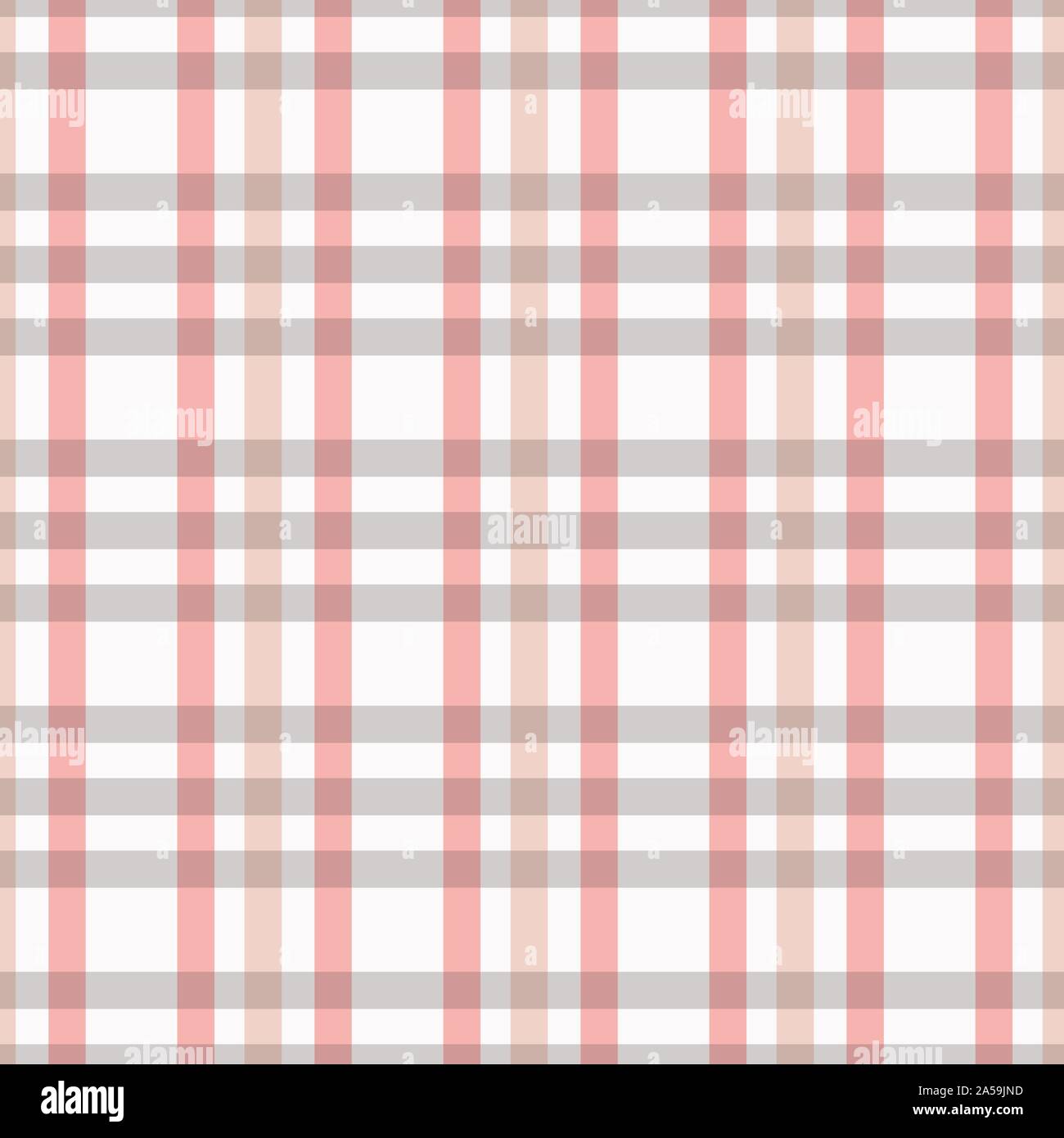 Checked seamless pattern in pink, white grey. A geometric plaid vector pattern design. Stock Vector