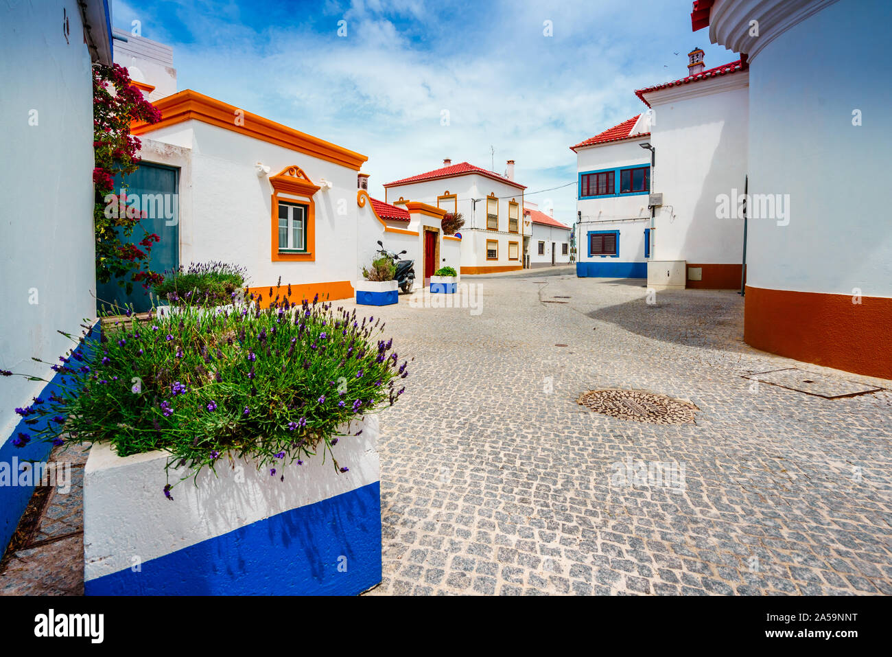 View on the old town of Vila Nova de Milfontes, Portugal Stock Photo - Alamy