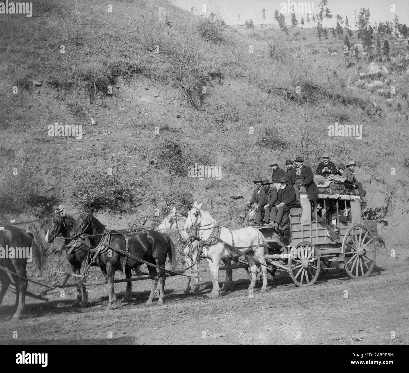 Western Stagecoach Black And White Stock Photos & Images - Alamy