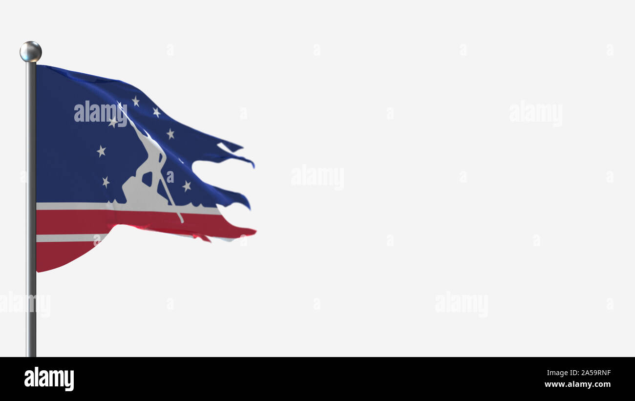 The Rnf Flags Richmond Virginia 3D tattered waving flag illustration on Flagpole ...